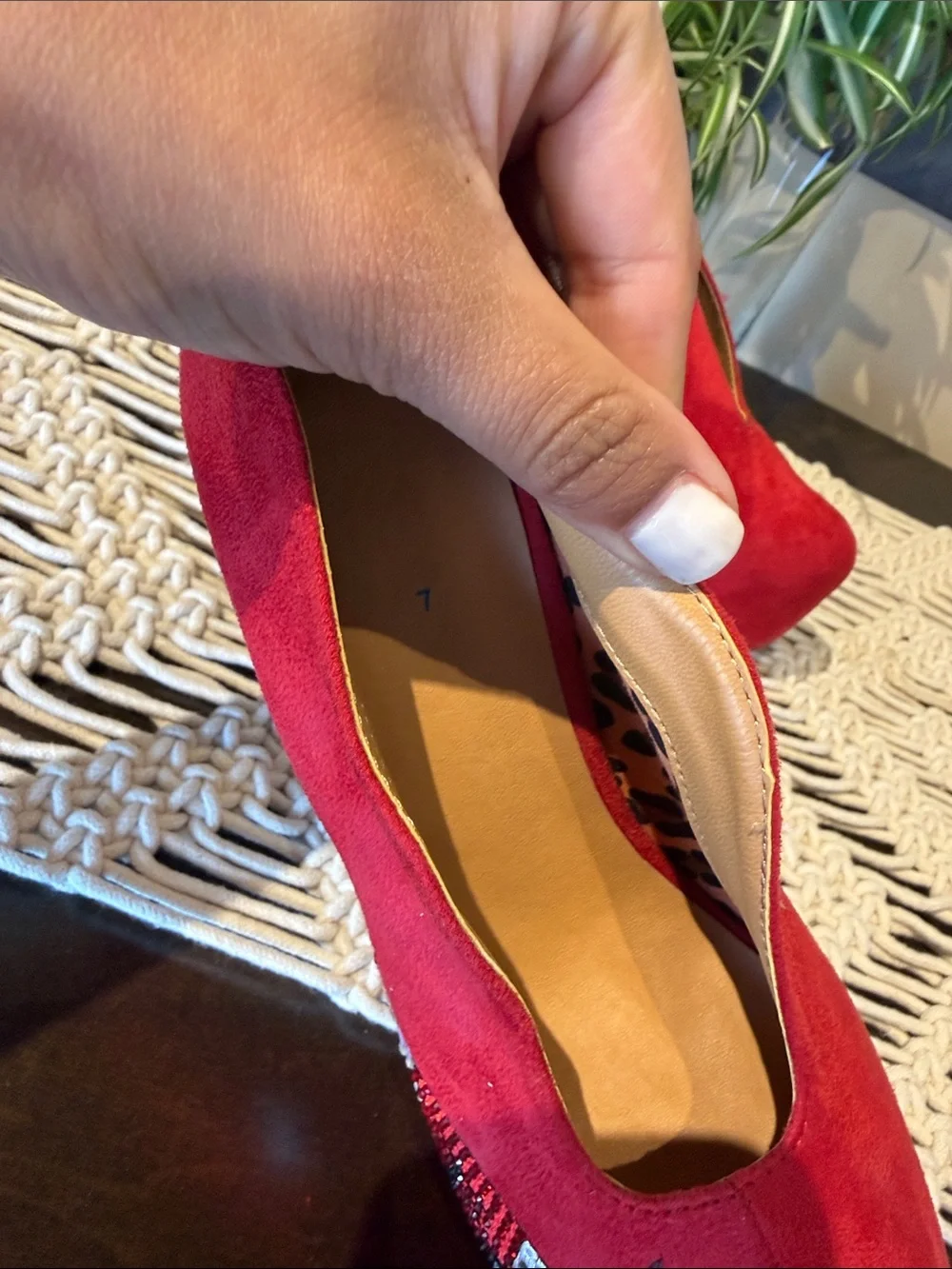 Red Suede Platform Stiletto Pump with Embellished Bull Detail